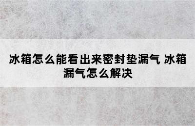 冰箱怎么能看出来密封垫漏气 冰箱漏气怎么解决